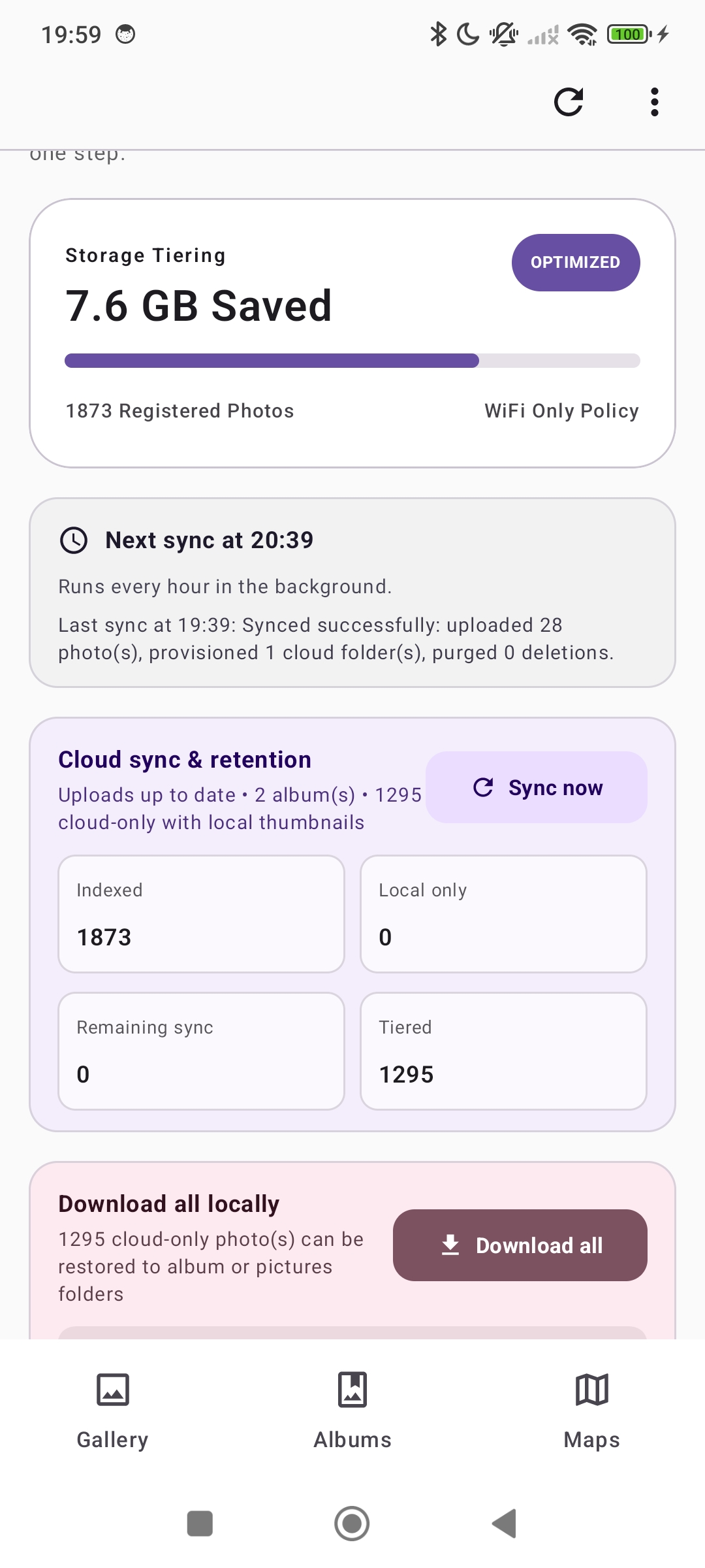 Storage tiering screenshot