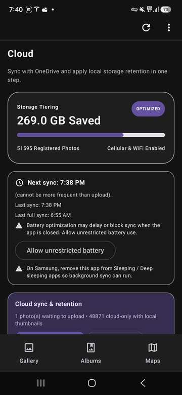 Storage tiering screenshot